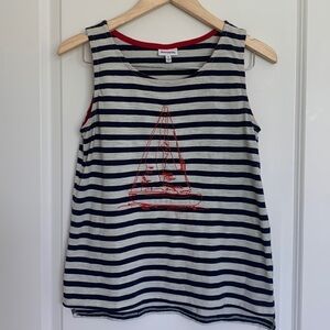 High Fifth Women’s Coastal Grandmother Sailboat Tank Top Blue/Red S